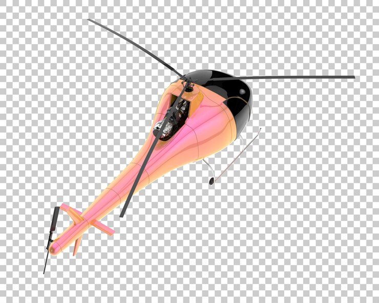 PSD hubschrauber auf transparentem hintergrund. 3d-rendering - abbildung