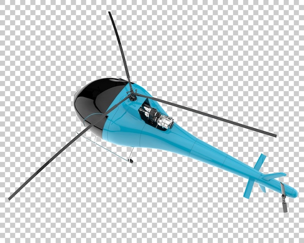 Hubschrauber auf transparentem Hintergrund. 3D-Rendering - Abbildung