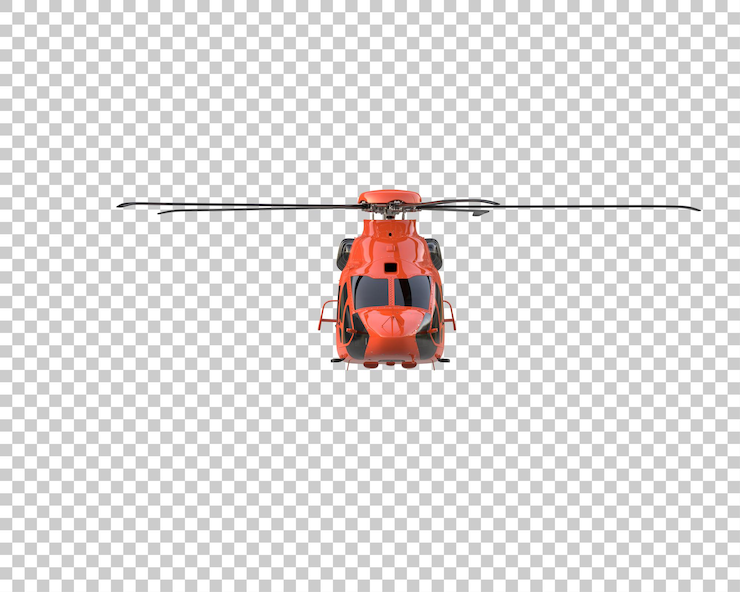 PSD hubschrauber isoliert auf dem hintergrund 3d-rendering-illustration
