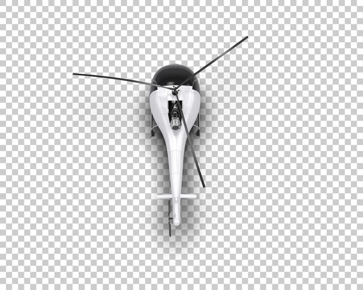 PSD hubschrauber isoliert auf dem hintergrund 3d-rendering-illustration