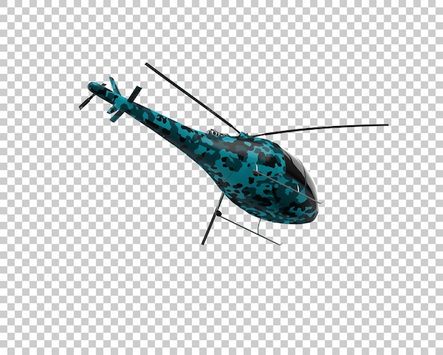 PSD hubschrauber isoliert auf dem hintergrund 3d-rendering-illustration