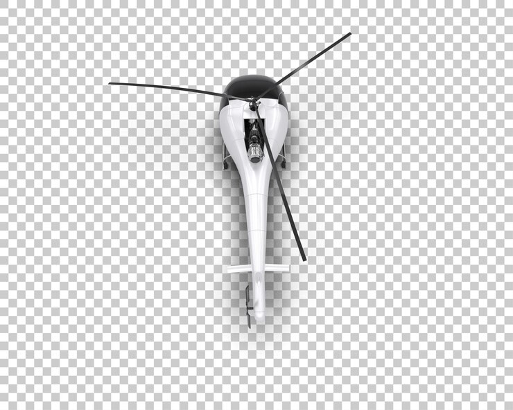 PSD hubschrauber isoliert auf dem hintergrund 3d-rendering-illustration