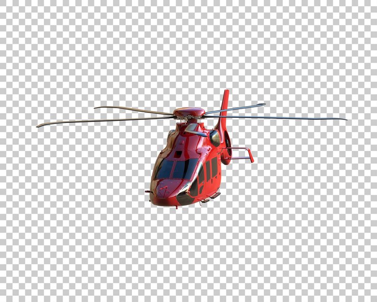 PSD hubschrauber isoliert auf dem hintergrund 3d-rendering-illustration