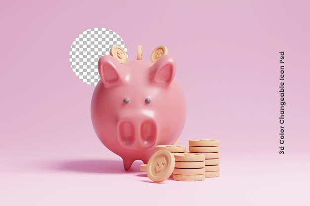 Hucha 3d con moneda de dólar o ahorro de dinero 3d con hucha
