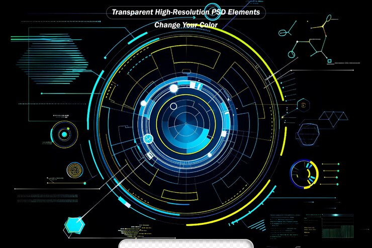 PSD hud futuristico digitale hi tech sci fi concetto di sfondo