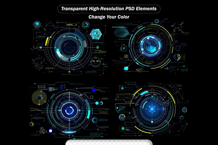 PSD hud futuristico digitale hi tech sci fi concetto di sfondo