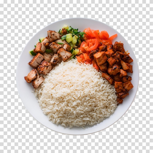Hühner-Kurkuma-Reis-PNG-Ausschnitt auf durchsichtigem Hintergrund