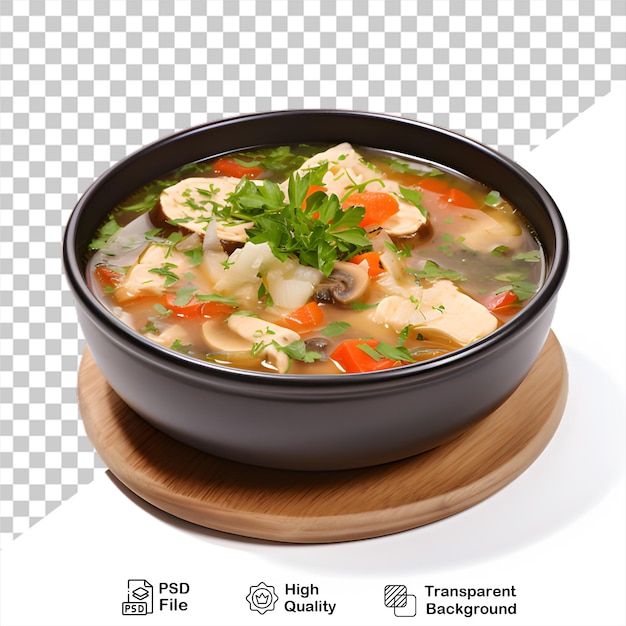 Hühner-manchow-suppe, isoliert auf durchsichtigem hintergrund, enthält eine png-datei