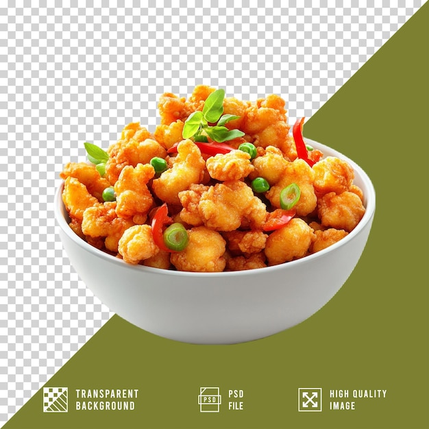 Hühnerpopcorn auf durchsichtigem Hintergrund