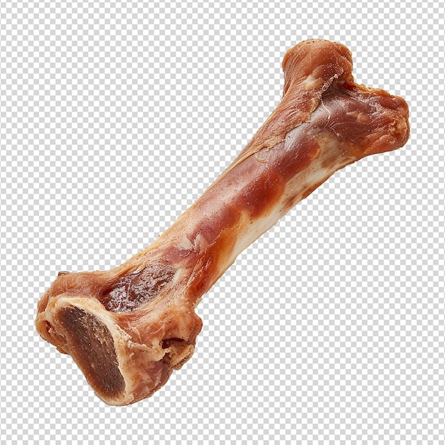 PSD hueso de perro de carne de res aislado sobre un fondo transparente