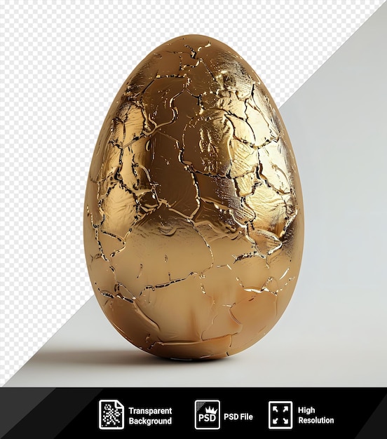 PSD huevo de chocolate aislado envuelto en papel dorado png clipart png