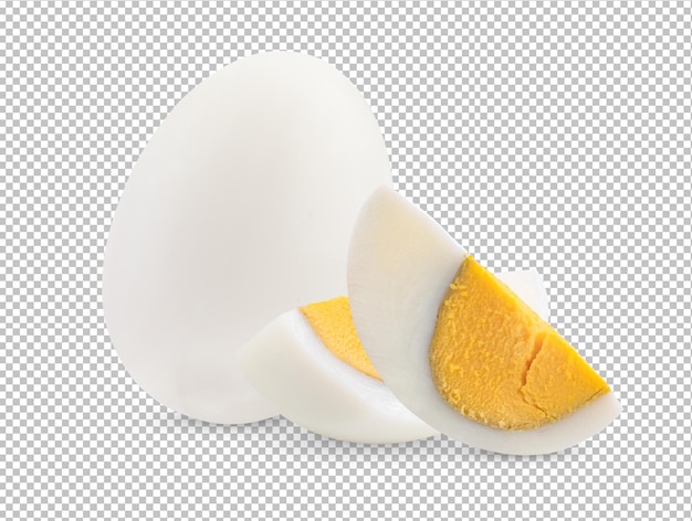 PSD huevo cocido aislado en capa alfa