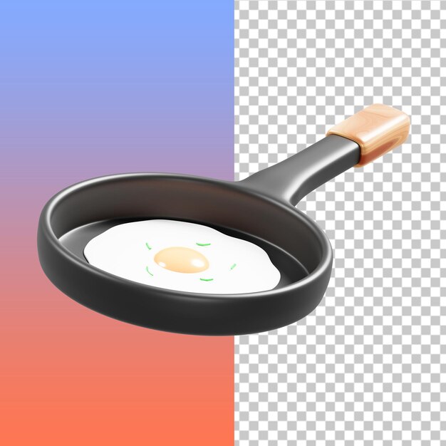 Huevo frito Ilustración 3D