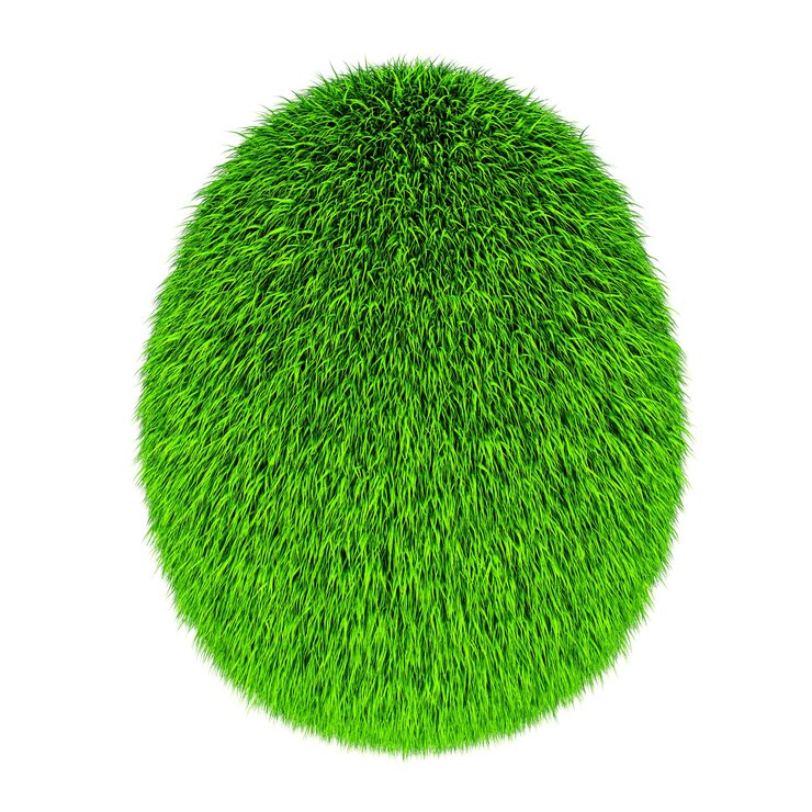 PSD huevo de hierba concepto ecológico renderización 3d aislado en fondo transparente