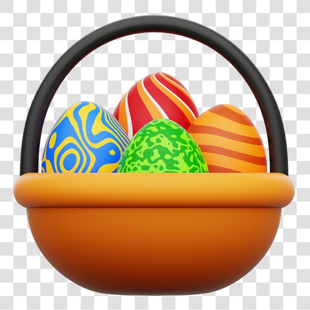 Huevo de pascua 3d con icono de renderización y fondo transparente aislado