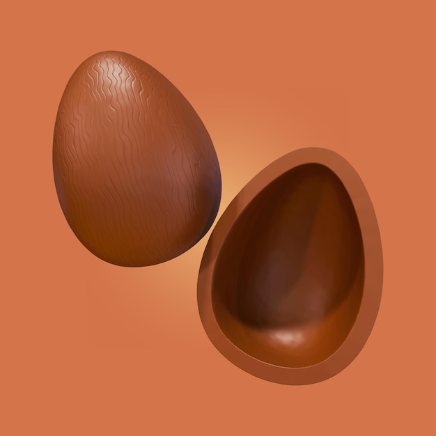 Huevo de Pascua de chocolate en 3D