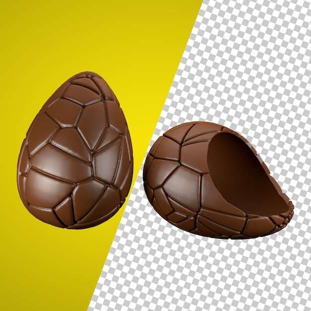 PSD huevo de pascua de chocolate mordido 3d