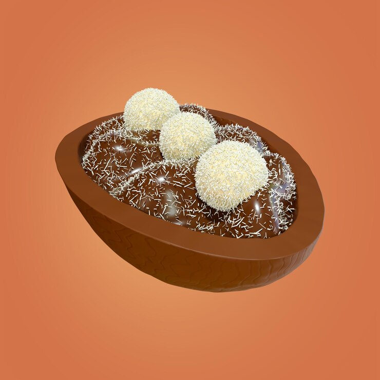 PSD huevo de pascua con coco dentro en 3d
