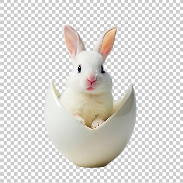 PSD huevo de pascua con el conejo ilustración 3d