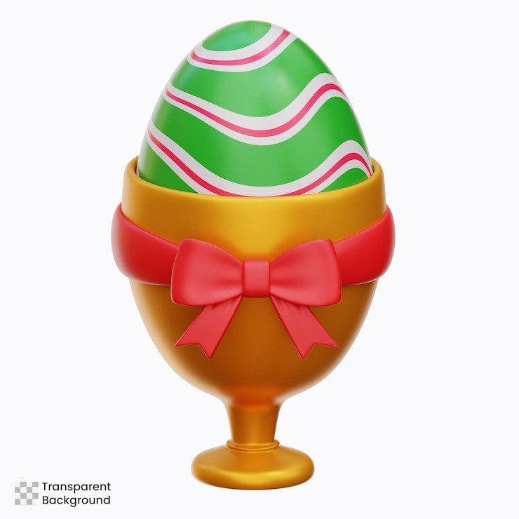 PSD huevo de pascua en la copa ilustración 3d