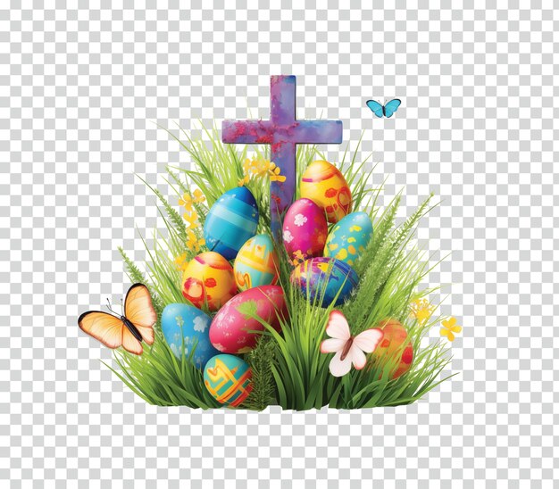 Huevo de pascua floral eslavo aislado en un fondo transparente png psd