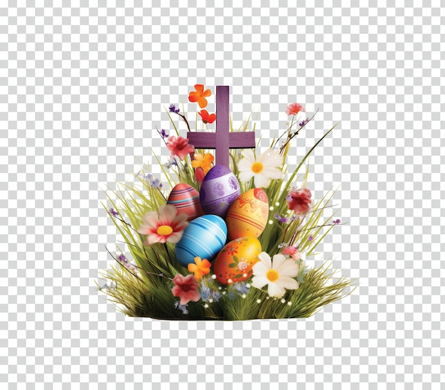 Huevo de pascua floral eslavo aislado en un fondo transparente png psd