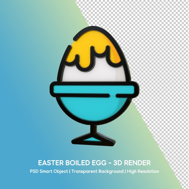 PSD huevo de pascua hervido en 3d