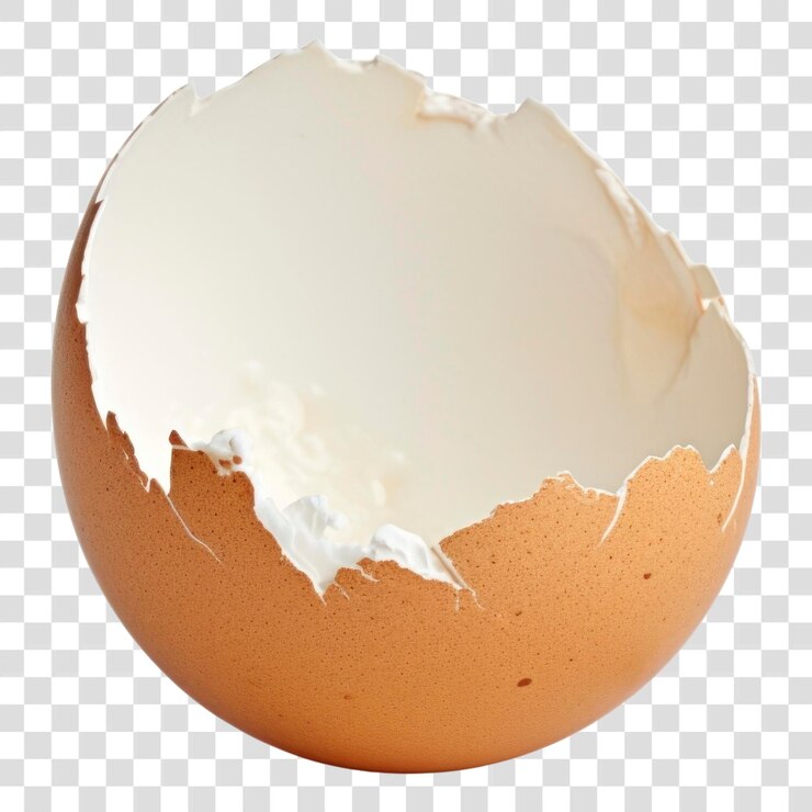 PSD huevo png con grietas fondo blanco fragilidad cáscara de huevo