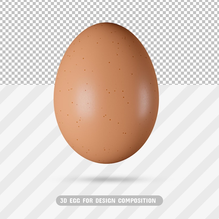 Huevo realista 3D en renderizado 3D aislado