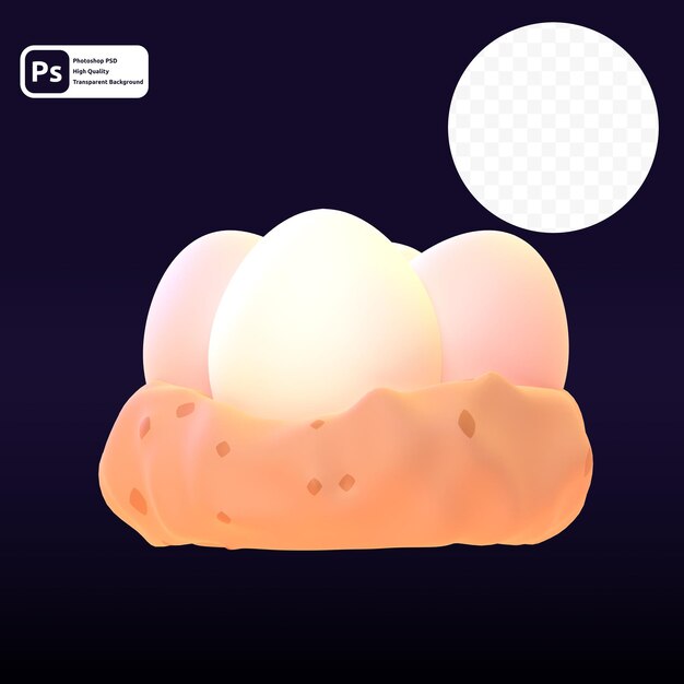Huevo en render 3d para presentación web de activos gráficos u otros