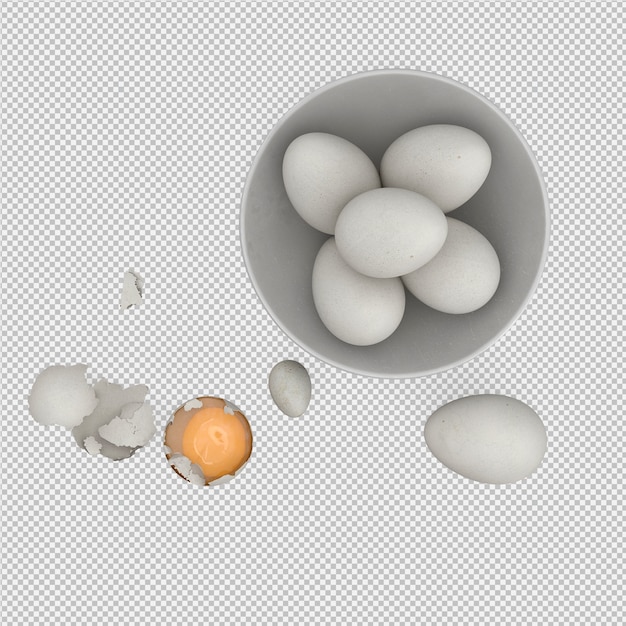 huevos en 3D render