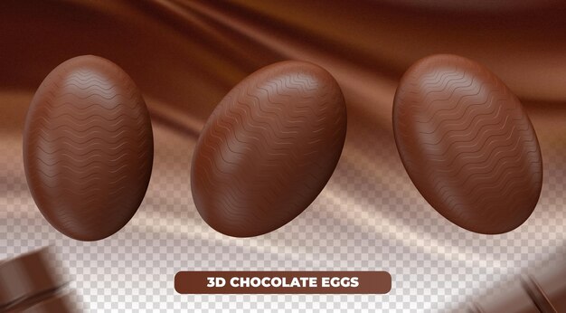 PSD huevos de chocolate de pascua 3d para composición