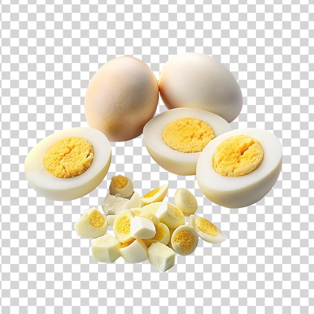 PSD huevos cocidos aislados sobre un fondo transparente