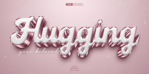 PSD hugging 3d-bearbeitbare texteffekt