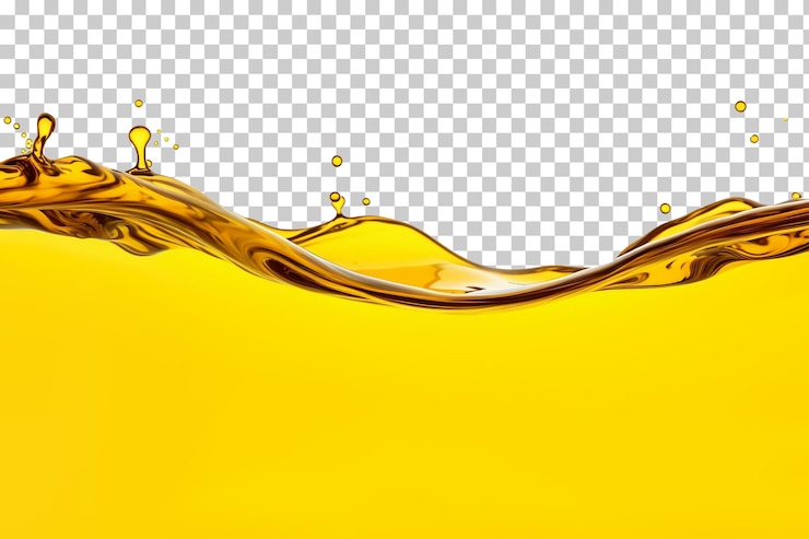 PSD huile jaune isolée sur fond transparent ou blanc png