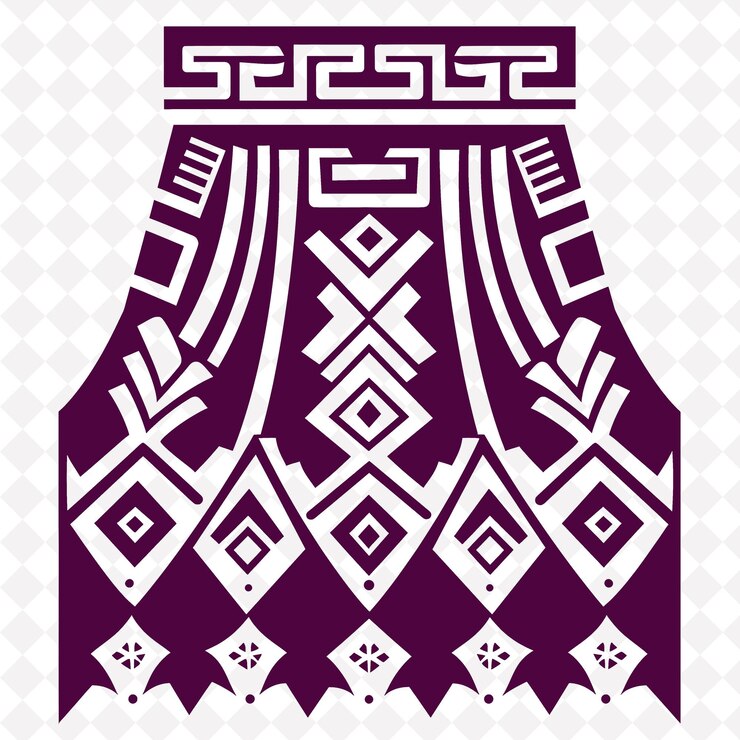 PSD huipil con un diseño tribal huipil que presenta un diseño vectorial de símbolos de méxico creativo y audaz