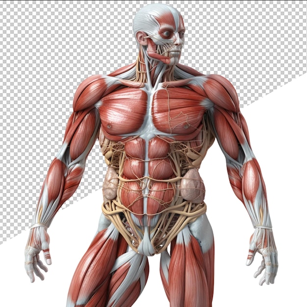 PSD a human body with muscles labeled