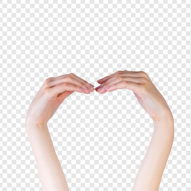 Human hand making curve hand sign isolated on transparent background free