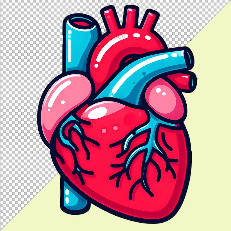 PSD human heart anatomy realistic human heart on mockup png transparent background free