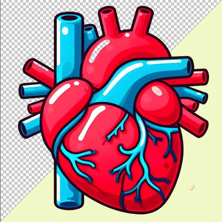 PSD human heart anatomy realistic human heart on mockup png transparent background free