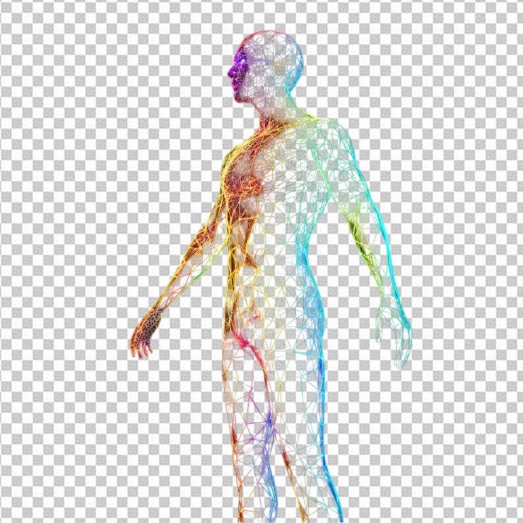 human hologram 3d geometric