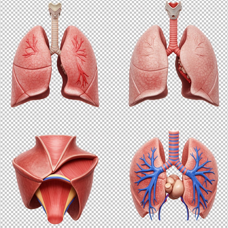 PSD human lungs anatomy 3d model