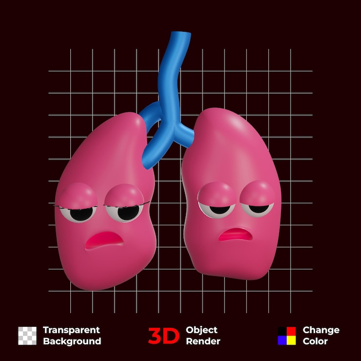PSD human organs set concept in 3d cartoon design image with cartoon face 3d illustration