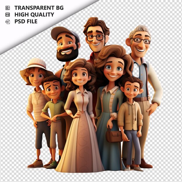 Humble latin family 3d cartoon style com fundo branco iso