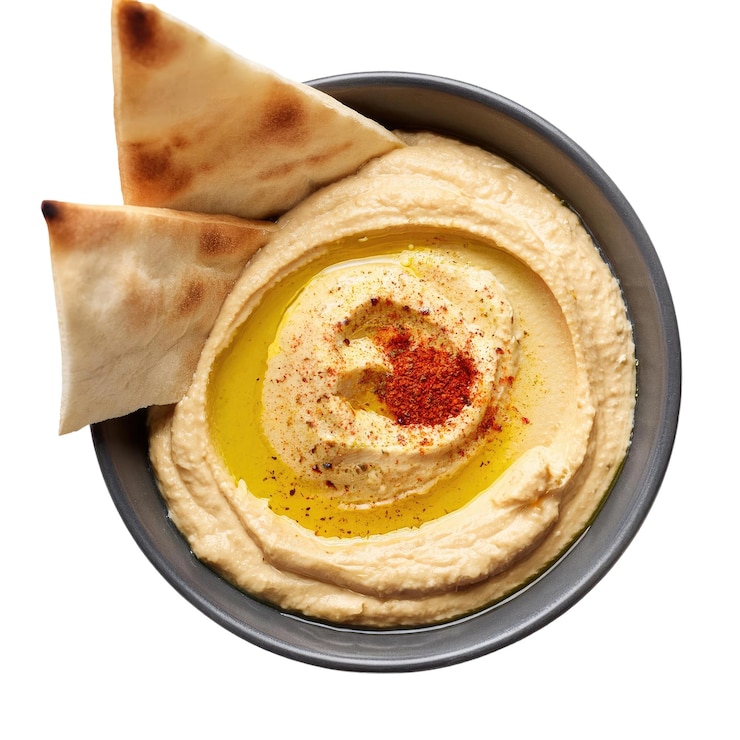 PSD hummus con pane pita