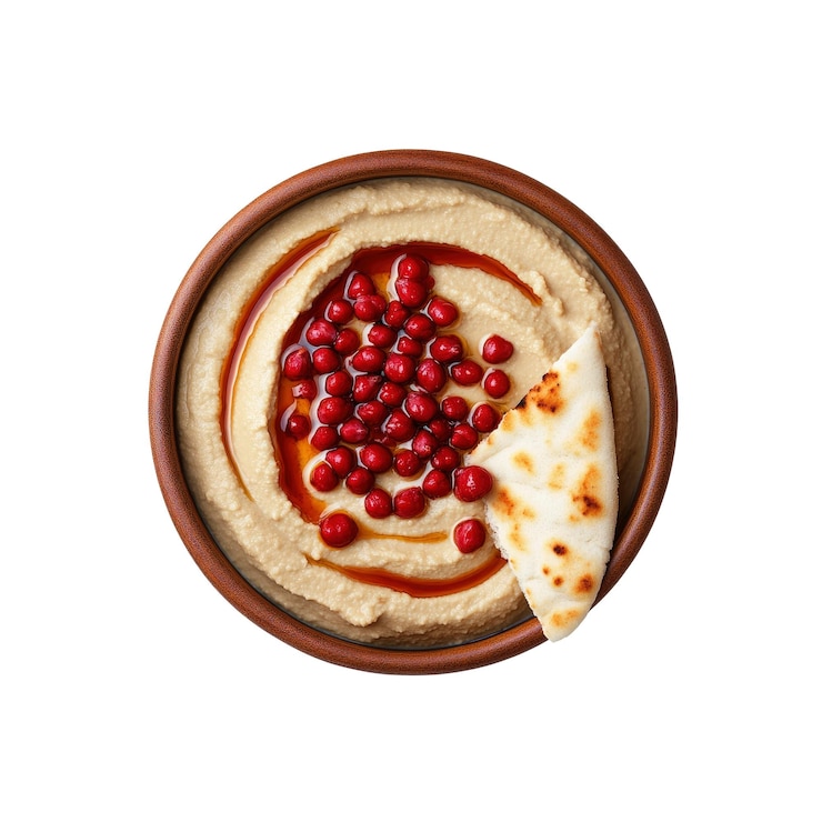 PSD hummus con sumac e pane pita