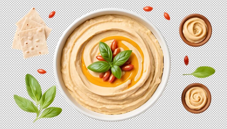 PSD hummus cremoso con bacche di goji