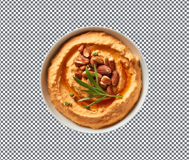 PSD hummus de batata doce gostoso e delicioso isolado em fundo transparente