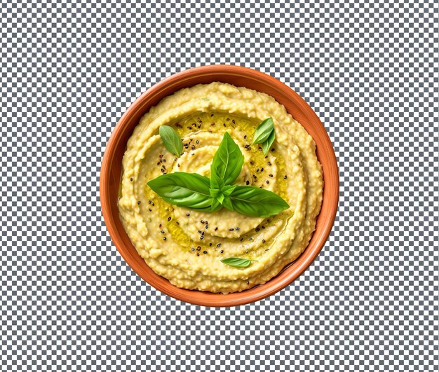 PSD hummus de pesto muy sabroso aislado sobre un fondo transparente