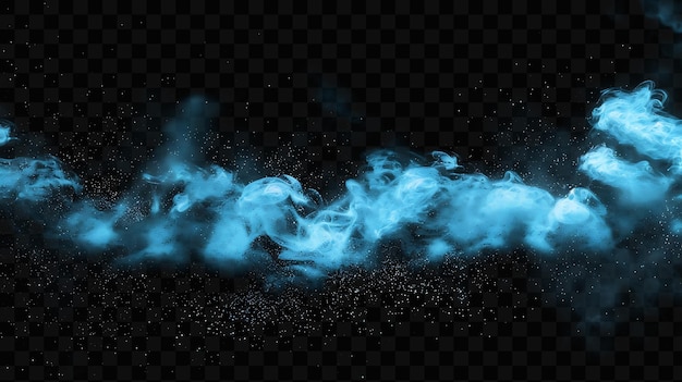 PSD humo azul sobre un fondo negro con un lugar para el texto